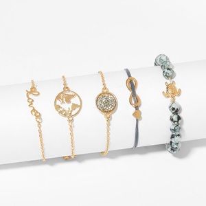 Marble, Silver Gold Traveler Bracelets